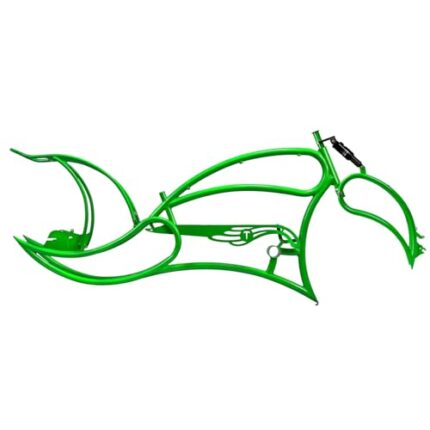 MICARGI Leopard 3I Stretch Cruiser Bike Frame,26-in Steel Frame with Bike Chain Suitable for Lowrider Bike, Chopper Bike, and Electric Bike Conversion (Green)