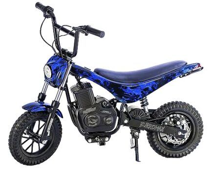Burromax TT350R Electric Dirt Bike for Kids, 350w 24v 10ah Lithium Ion, 2 Speeds, 17 Mph, Up to 180lb Rider, Off-Road Electric Mini Bike